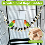 BNOSDM Birds Rope Ladder Toy 2Pcs Wooden Bird Hanging Ladders Pet Climbing - Image 5