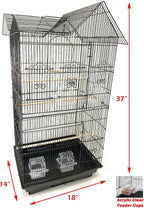 38-Inch Double Roof Top Large Flight Bird Cage - Image 2