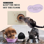 AVERYDAY 100% Waterproof Thicker Silicone Dog Food Mat, 0.63'' Raised Edge Bowl - Image 2