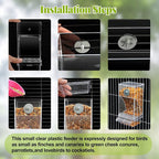 Rypet 2 Pack No Mess Automatic Bird Feeder Transparent Food Container Cage - Image 5