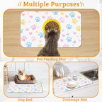 Dog Bowl Mat, Colorful Dog Paws Pet Feeding Mat - Image 7