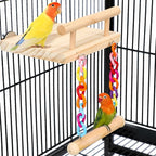 Bird Perches Cage Toys Parrot Wooden Platform Play Gyms Exercise Stands by FrgKbTm