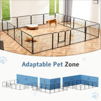 DUMOS Dog Playpen Indoor, Metal 32 Inch 16 Panels Foldable Pet Fence - Image 6
