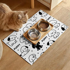 Puppy Pattern Pet Feeding Mat 24x16 Inch Cute Pet Feeding Area Mat Pet Food Mat - Image 2