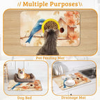 Dog Bowl Mat, Fall Leaves Absorbent Dogs Placemat - Image 7