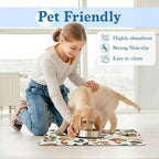 Vintage Mushroom Floral Dog Cat Food Mat–Christmas Stocking Absorbent - Image 6