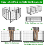 Dog Playpen Outdoor Extra Wide 8 Piece Panels Heavy Duty Dog Fence 32" Height - Image 7