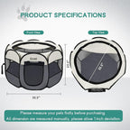 Pet Cat Playpen for Indoor Cats Enclosed, Puppy Dog Play Pen for Outdoor Travel - Image 8