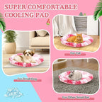 Pet Cooling Mat for Cats and Small Dogs, 20.1'' x 20.1'' Thickened Round Pink - Image 7