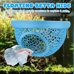 Blue Floating Betta Hide & Shrimp Cave: 3-in-1 Aquarium Hammock, Feeder & - Image 5