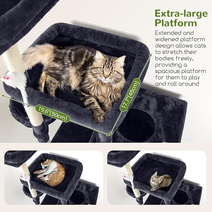 Globlazer Extra Large Cat Tower, 81-inch Tall Cat Tree - Image 3
