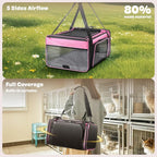 Top and 2 Sides Expandable Cat Carrier 18x13.5x9.5, TSA Airline Approved Dog - Image 3
