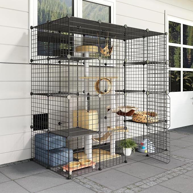 Oneluck Outdoor Cat House Cat Cages Enclosure - Image 2
