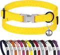 Leather Cat Collar with Buckle and Removable Bell by BUDKAS