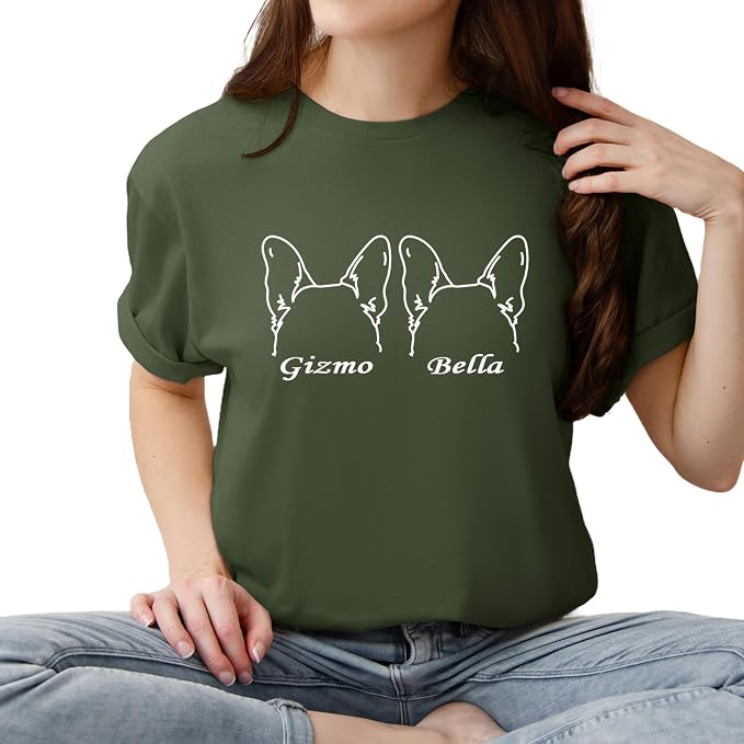 Custom Dog Mom Shirt for Women Pet Ears Sweatshirt by CustomUnique