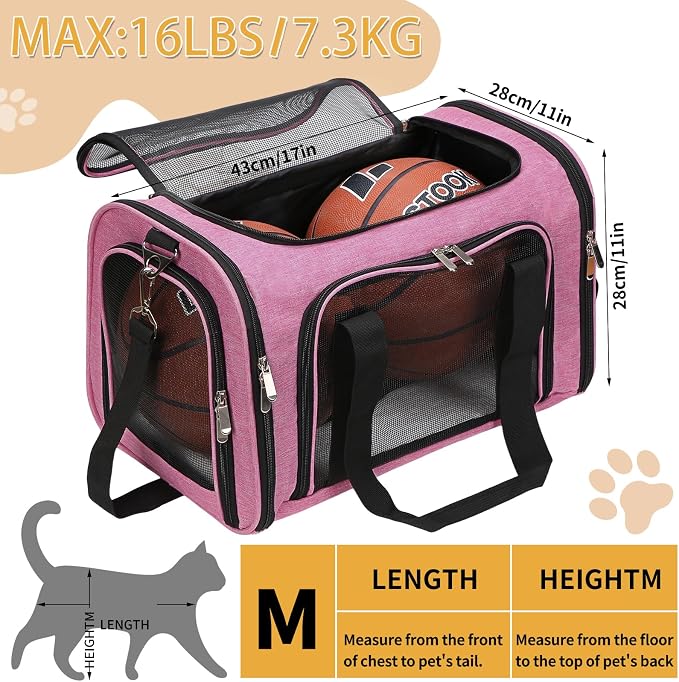 Soft-Sided Cat/Dog/Pet Carrier, Collapsible Pets Travel Carriers - Image 3