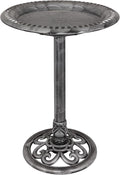 Alpine Corporation TEC116GR Outdoor Pedestal Birdbath w/Scrollwork Base and by AlpineCorporation