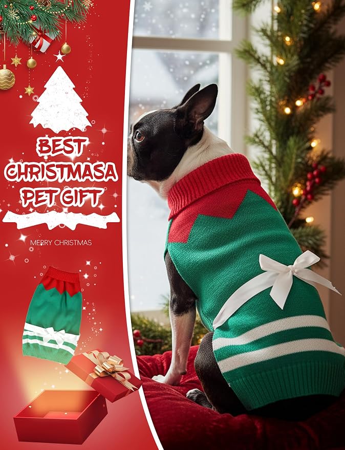 Dog Christmas Sweater, Soft Warm Pet Clothes Coat - Image 2