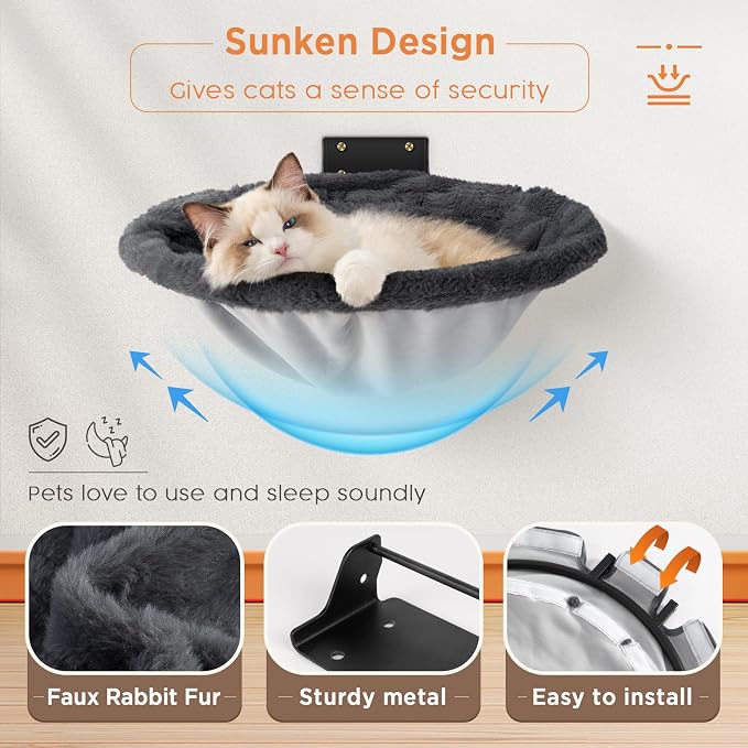 Cat Hammock Wall Mounted, Foldable & Stable Cat Beds- Breathable Cats Wall - Image 3