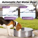 6L Automatic Dog Water Bowl Dispenser Outdoor Stainless Steel Pet Waterer Self - Image 2