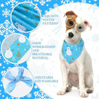 Abbylike 50 Pieces Winter Dog Bandanas Bulk Blue Snowflake Dog Bandanas - Image 5