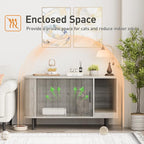 Cat Litter Box Enclosure with Cat Scratch Pad, Sliding Door, 37.4" Litter Box - Image 5