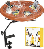 iBorn Bird Bath for Outside, Deck Mounted Bird Bath 12in，Birds Baths for by iBorn