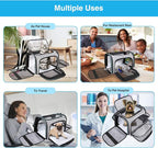 Airline Approved Portable Pet Carrier 2 Sides Expandable Soft-Sided Large Cats - Image 3