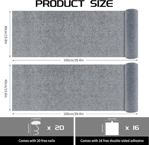 2 Pcs Total 78.8"x15.8" Cat Scratch Mat, Cat Scratch Couch Furniture Protector - Image 2