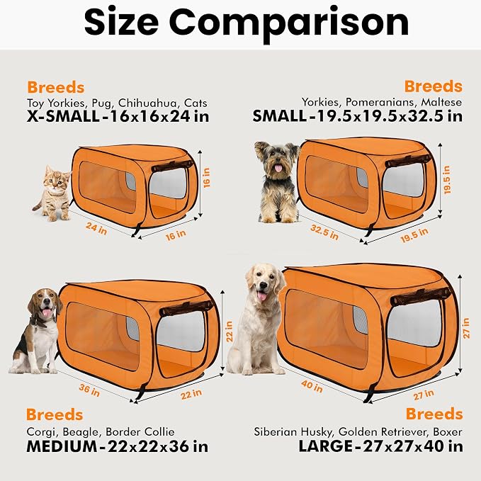 Beatrice Home Fashions Portable, Collapsible, Pop Up Kennel Travel Cat and Dog - Image 3