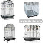 Adjustable Birdcage Seed Feather Catcher Bird Cage Net Cover Soft Skirt Guard - Image 2