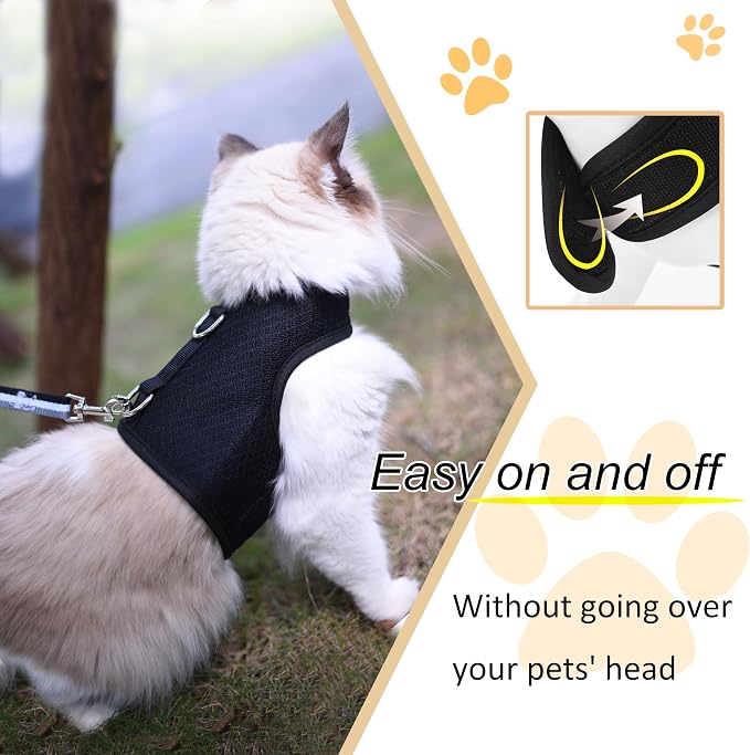 Kitty Harness and Leash for Walking Escape Proof Breathable Mesh Fabric - Image 5