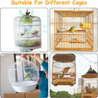 Bird Cage Seed Catcher, Adjustable White Bird Cage Net Birdcage Cover Skirt - Image 4