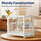 VIVOHOME 19 Inch Wrought Iron Bird Travel Carrier Cage - Image 3