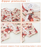 Unisex Summer Trendy 2-Pack Rompers Short Sleeve Zipped Bodysuit Infant Cotton - Image 4