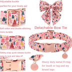Christmas Dog Collar with Bow Tie, Adjustable Pet Collar with Cute Xmas Tree - Image 2