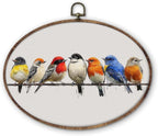 DILSJ Bird Oval Wall Art Decor, Rustic Nature Colorful Sparrow Birds Canvas by DILSJ