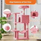 Sweetcrispy 44 inch Cat Tree Tower, Small Cat Climbing Tower - Image 2