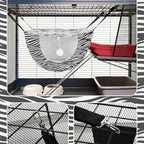 Unittype 2 Pieces Cat Cage Hammock Hanging Pet Bed Double Layer Soft Plush - Image 5