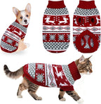 Cat Dog Christmas Sweater Pet Winter Warm Coat Pajamas Small Dog Sweaters by GOYOSWA