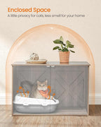 Feandrea Cat Litter Box Enclosure, Litter Box Furniture Hidden, Indoor Cat House - Image 4