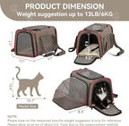 Petsfit Expandable Cat Carrier Dog Carriers, Airline Approved Soft-Sided - Image 2