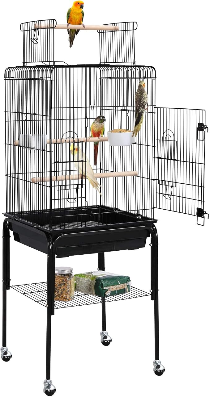 Yaheetech Open Top Rolling Parrot Bird Cage by Yaheetech