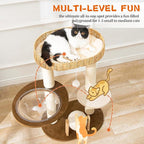 Modern Cat Tree for Indoor Cats, Wood Cat Tree - Image 2