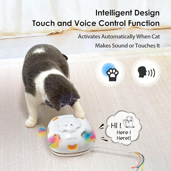 ORSDA Interactive Cat Toys for Indoor, 4 in 1 Automatic Cat Toy for Kitten - Image 5