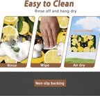 Black Cat Funny Dog Food Mat for Floors, Lemon Absorbent Pet Food and Water - Image 4