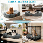 Cute Washable Dog Bed for Small Dogs -Soft Plush Calming Puppy & Cat Bed - Image 9