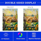 Spring Summer Garden Flag 12x18 inches Double Sided Sleeping Orange Tabby Cat - Image 5