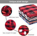 Boy Dog Bandana Small-Blue Black Dog Scarf Buffalo Plaid Printing Adjustable - Image 3