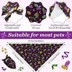 Abbylike 50 Pcs Mardi Gras Dog Bandanas Bulk Purple Green and Gold Bandanas - Image 3